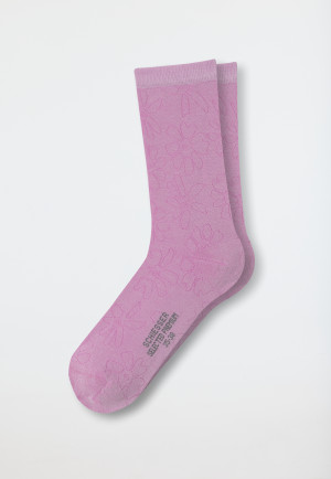 Women's socks floral patterned pink - selected! premium