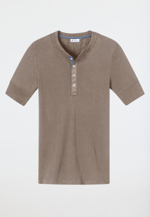 Camicia manica corta marrone-grigio - Revival Karl-Heinz